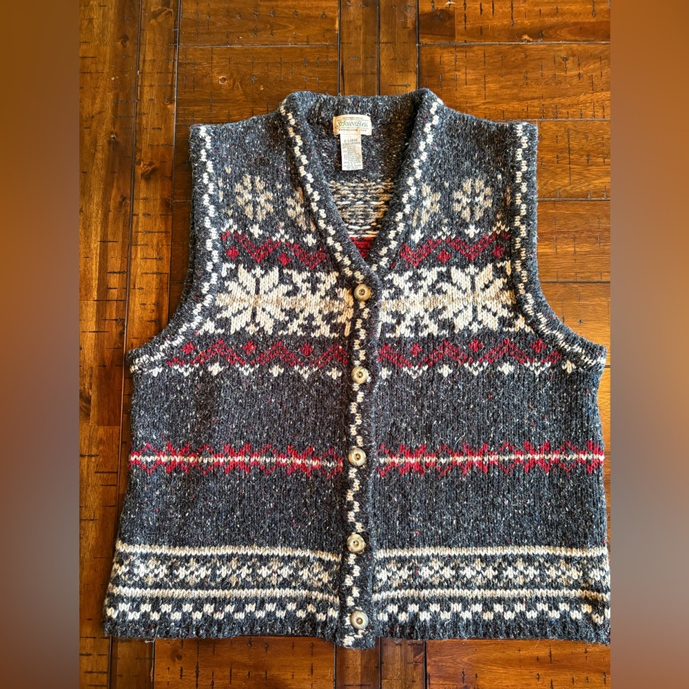 St. John's Bay Gray Wool Blend Chunky Knit - XL - Granola, Hippie, Natural - Picture 2 of 11